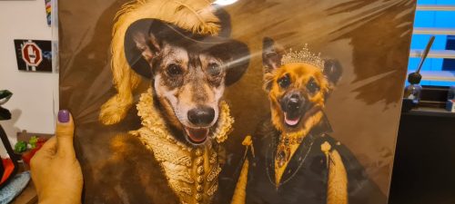 תמונת קנבס זוגי - הדוכס והדוכסית (קנבס בעיצוב אישי עם תמונות של חיות המחמד שלכם) photo review